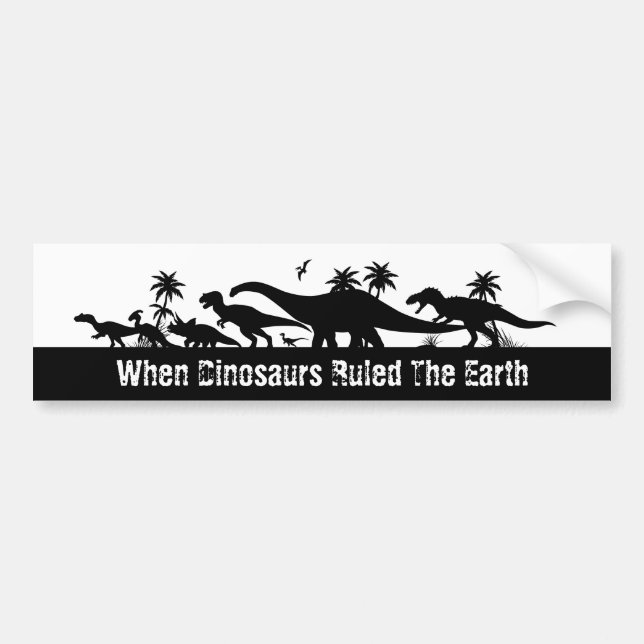 Autocollant De Voiture Silhouettes de dinosaure (Devant)