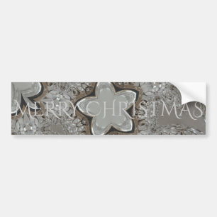 Autocollant De Voiture Silver blanc gris brillant étoile Joyeux Noël