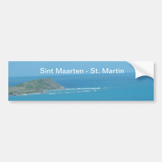 Autocollant De Voiture Sint Maarten - Saint Martin Océan Bleu Mer (Devant)