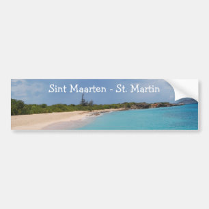 Autocollant De Voiture Sint Maarten - Scène de la plage St Martin