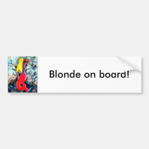 Autocollant De Voiture sirène blonde en rouge