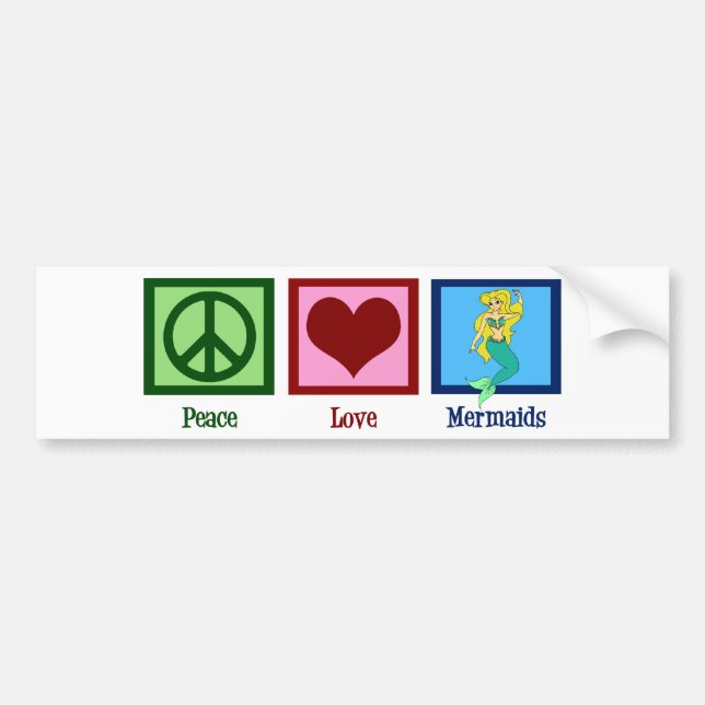 Autocollant De Voiture Sirènes d'amour de paix (Devant)