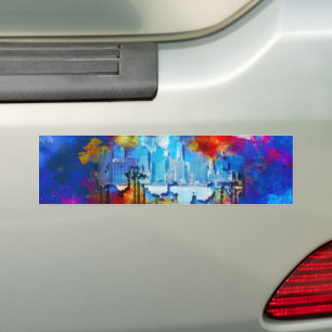 Autocollant De Voiture SlipperyJoe NYC graffiti lune entourée de tourbill
