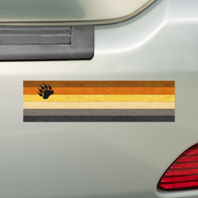 Autocollant De Voiture SlipperyJoe's Bear Pride drapeau en bois Fraternit (En voiture)