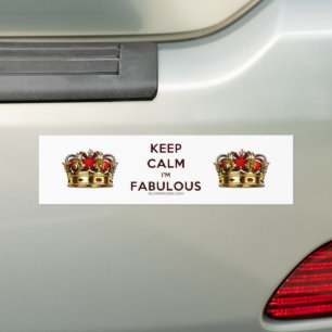 Autocollant De Voiture SlipperyJoe's garder calme fabuleux couronne spect