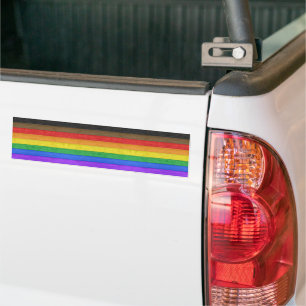 Autocollant De Voiture SlipperyJoe's inclusive gay pride drapeau en bois
