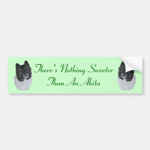 Autocollant De Voiture slogan de chien amusant photo akita noir et blanc