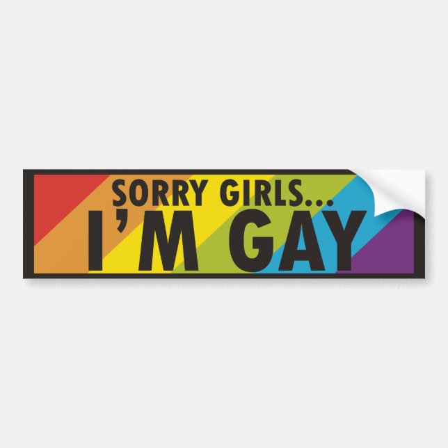 Autocollant De Voiture Slogan d'homosexuel d'arc-en-ciel (Devant)