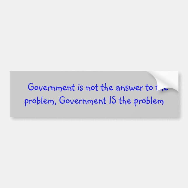 Autocollant De Voiture Slogan politique au sujet de gouvernement (Devant)