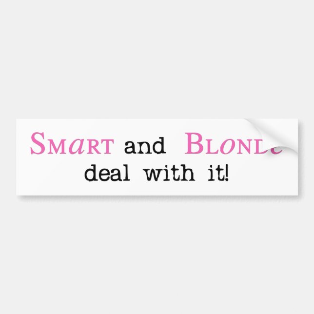 Autocollant De Voiture Smart et blonde - adhésif pour pare-chocs (Devant)