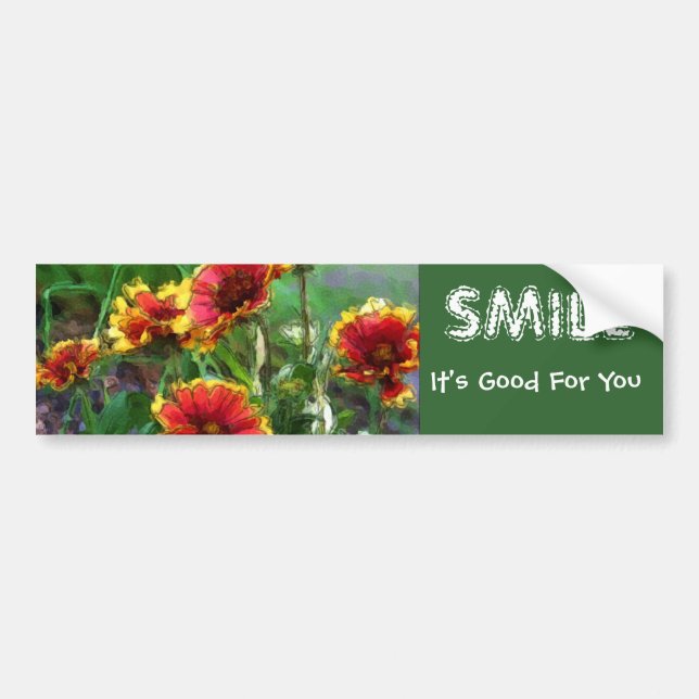 Autocollant De Voiture Smile Flowers (Devant)