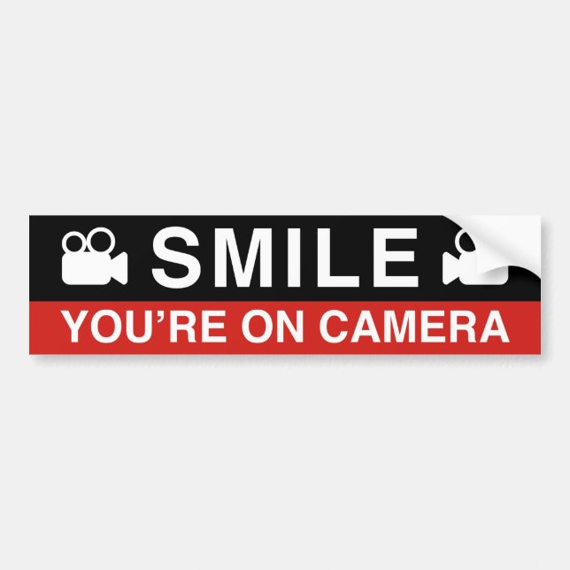 Autocollant De Voiture Smile You’re On Camera (Devant)