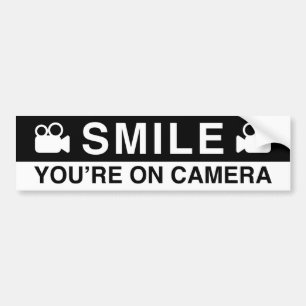 Autocollant De Voiture Smile You’re On Camera