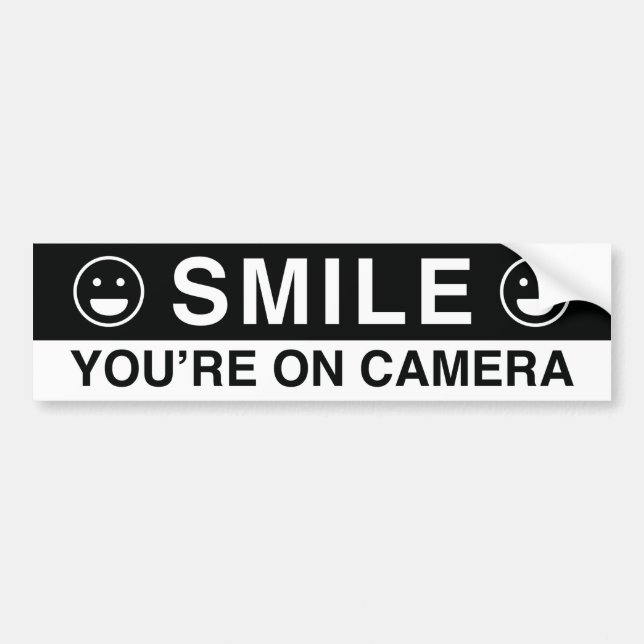 Autocollant De Voiture Smile You’re On Camera (Devant)