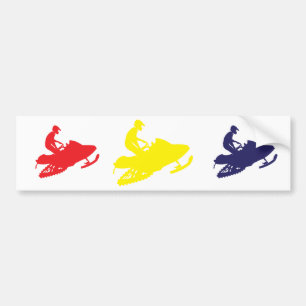 Autocollant De Voiture Snowmobiler/Red,Yellow,Blue