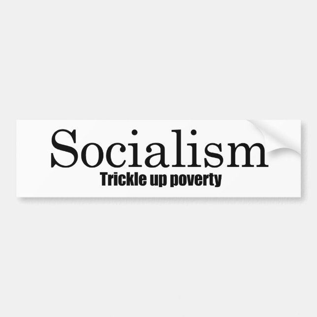 Autocollant De Voiture Socialisme - filet vers le haut de la pauvreté (Devant)