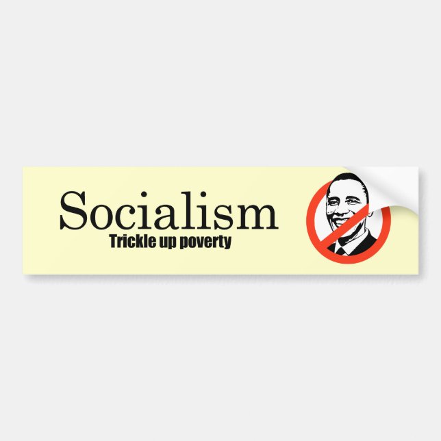 Autocollant De Voiture Socialisme - filet vers le haut de la pauvreté (Devant)