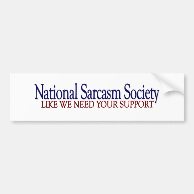 Autocollant De Voiture Société nationale de sarcasme (Devant)