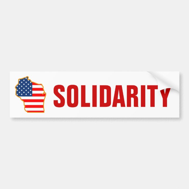 Autocollant De Voiture Solidarité avec des travailleurs du Wisconsin (Devant)