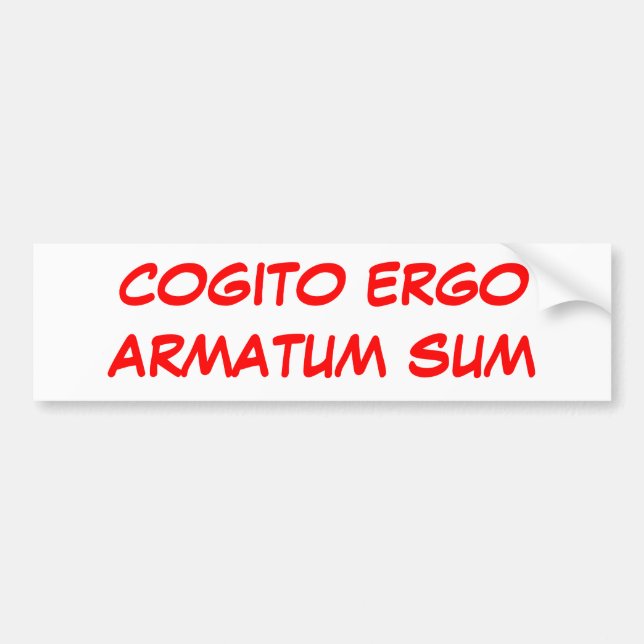 AUTOCOLLANT DE VOITURE SOMME DE COGITO ERGOARMATUM (Devant)
