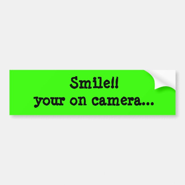 Autocollant De Voiture Sourire ! ! votre dessus appareil-photo… (Devant)