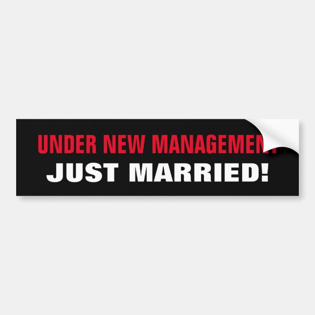 Autocollant De Voiture Sous le nouveau mariage drôle marié de gestion (Devant)