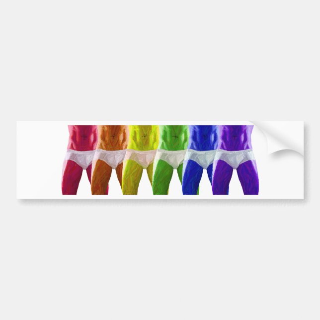 Autocollant De Voiture Sous-vêtements arc-en-ciel pour hommes (Devant)