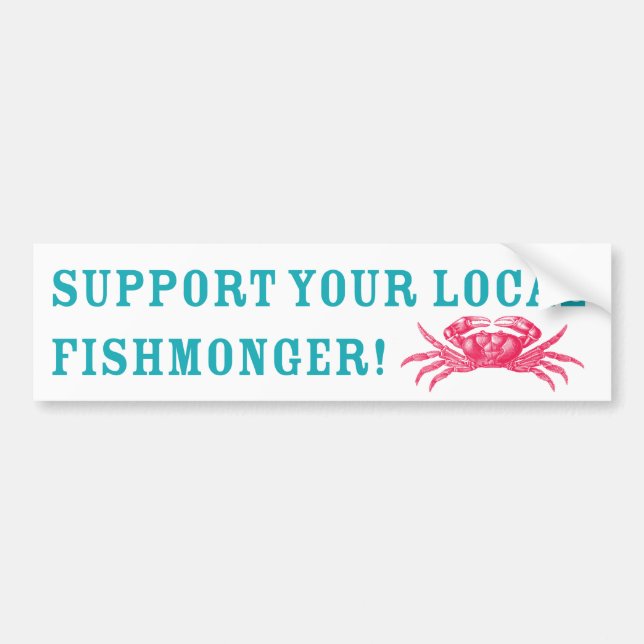 Autocollant De Voiture Soutenez Votre Pêcheur Local ! (Devant)