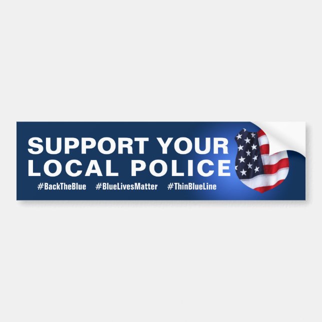 Autocollant De Voiture Soutenez votre sticleur pare-chocs de police local (Devant)