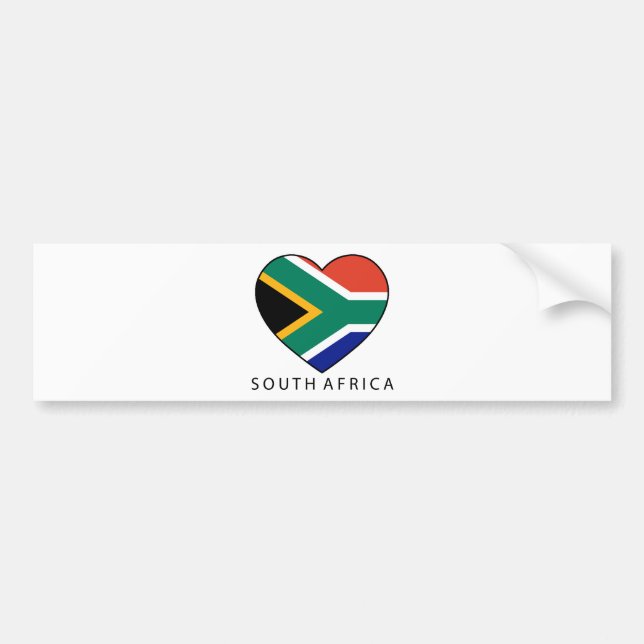 Autocollant De Voiture South Africa Heart with black SOUTH AFRICA (Devant)