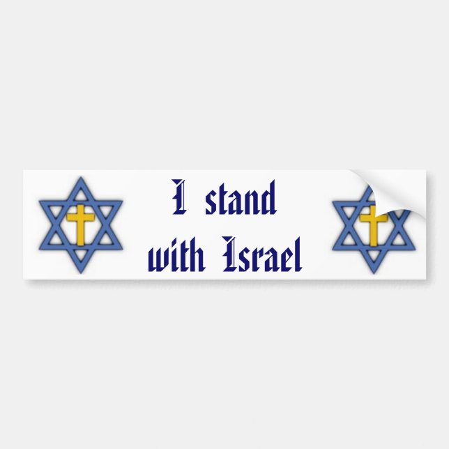 Autocollant De Voiture Soutien juif chrétien de l'Israël (Devant)
