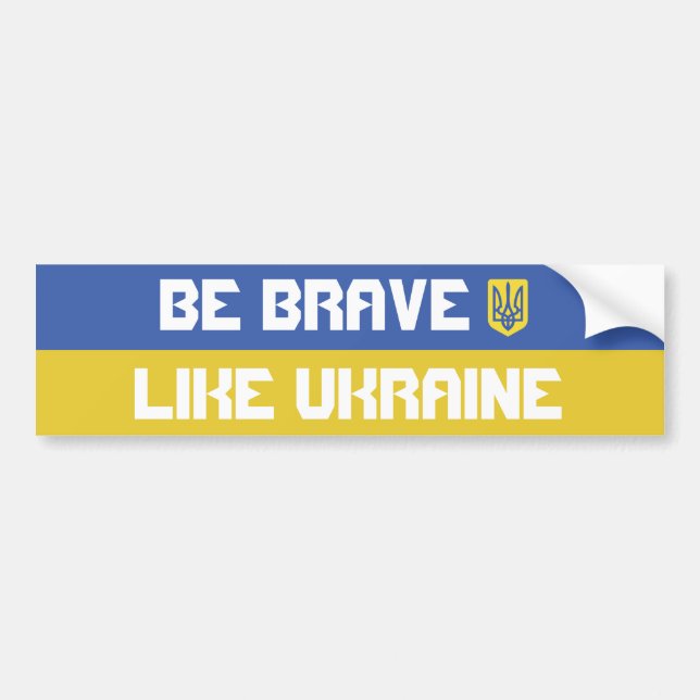 Autocollant De Voiture Soyez courageux comme l'Ukraine (Devant)