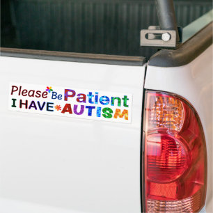 Autocollant De Voiture Soyez Patient, S'Il Vous Plaît, J'Ai AUTISME
