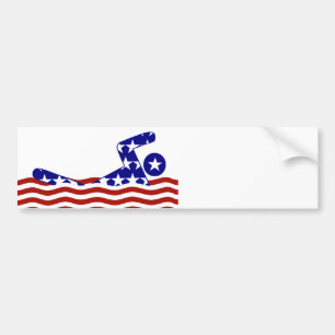 Autocollant De Voiture Sports de natation patriotiques aux USA