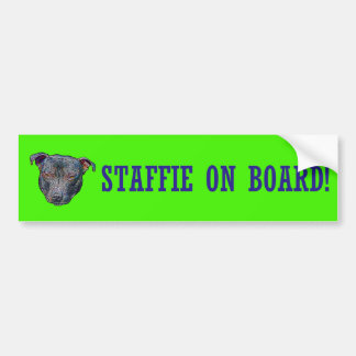 Autocollant De Voiture Staffie à bord ! Adhésif pour pare-chocs