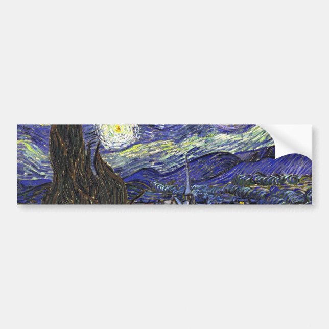 Autocollant De Voiture Starry Night, Vincent Van Gogh. (Devant)