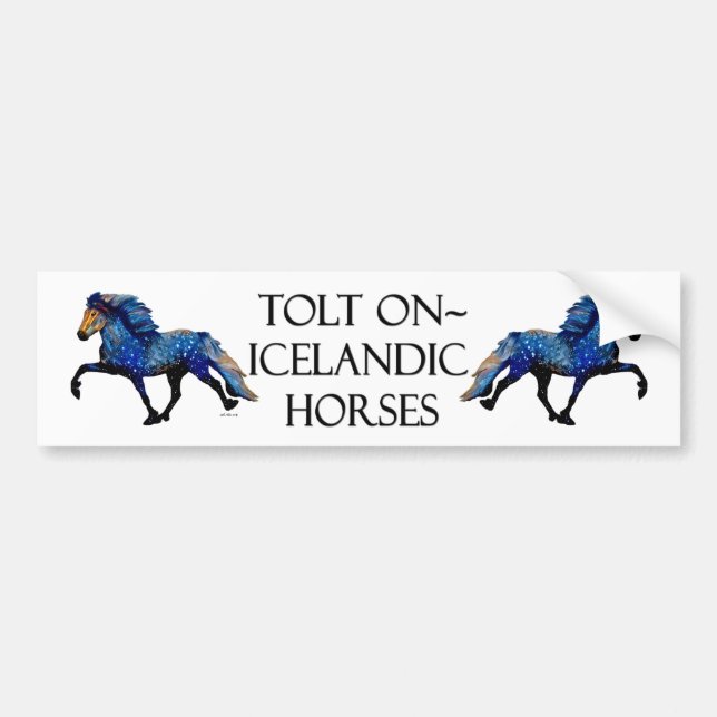 Autocollant De Voiture Stary Night Charismatic Tolting cheval islandais (Devant)