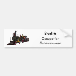 Autocollant De Voiture Steam locomotive cartoon illustration 