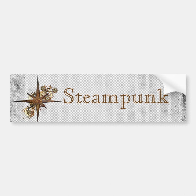 Autocollant De Voiture Steampunk Compass Star Grunge (Devant)