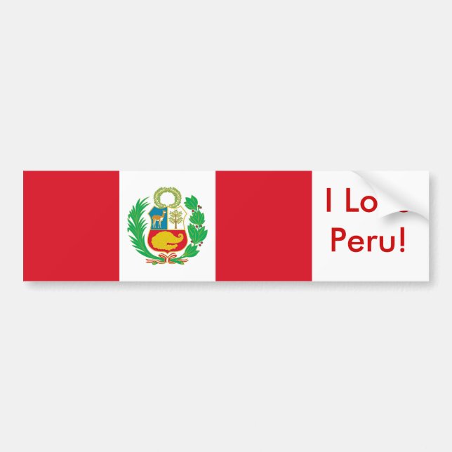 Autocollant De Voiture Sticker avec drapeau du Pérou (Devant)