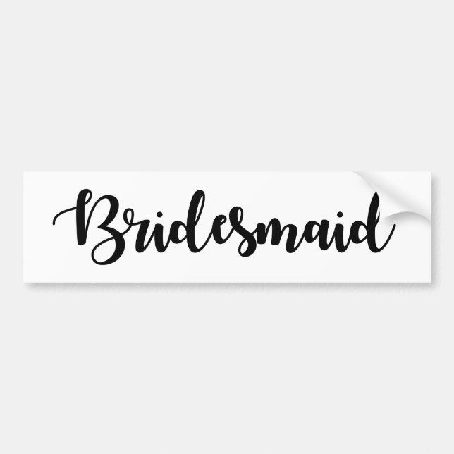 Autocollant De Voiture Sticker Bridesmaid Police manuscrite simple (Devant)