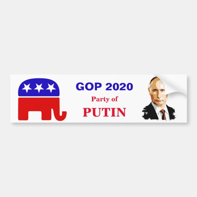 AUTOCOLLANT DE VOITURE STICKER BUMPER GOP "PARTY OF POUTINE" 2020 (Devant)