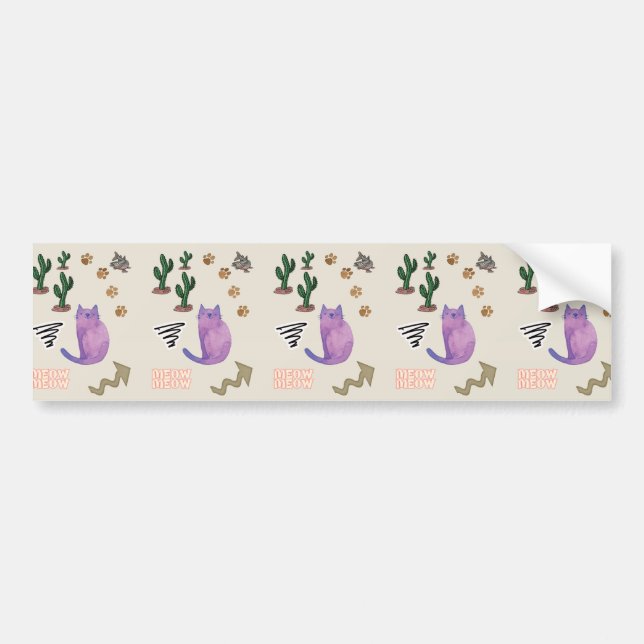 Autocollant De Voiture Sticker Chat Kittens Meow (Devant)