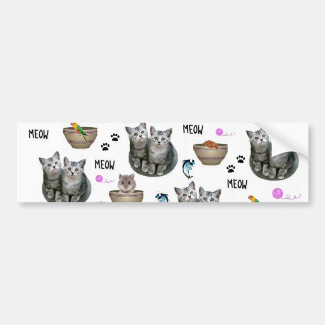 Autocollant De Voiture Sticker Chat Kittens Meow (Devant)