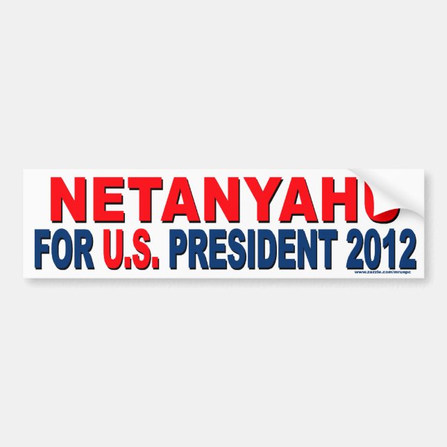 Autocollant De Voiture Sticker conservateur "Netanyahu Pour Le Président" (Devant)