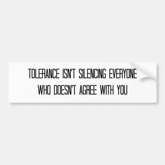 Autocollant De Voiture Sticker conservateur "Tolérance" (Devant)