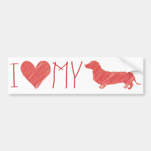 Autocollant De Voiture Sticker Dachshund Bumper