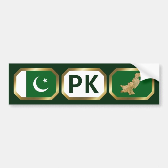 Autocollant De Voiture Sticker de code de la carte du drapeau pakistanais (Devant)