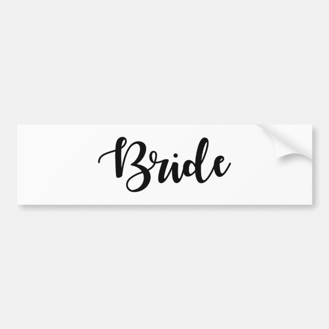 Autocollant De Voiture Sticker de mariée Police manuscrite simple (Devant)