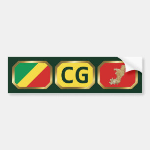 Autocollant De Voiture Sticker de pare-chocs Congo-Brazzaville